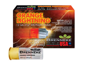 Brenneke SL122OL Orange Lightning 12Gauge 2.75" 1oz Slug Shot 5 Per Box/50 Case
