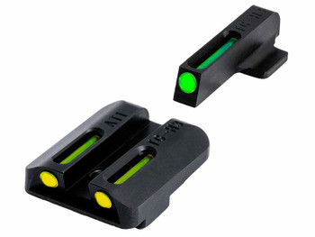 TruGlo TGTG131NT1Y TFO Green/Tritium/Fiber Optic Front Sight-Yellow/Tritium/Fiber Optic Rear Sight 1911 Government