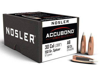 Nosler 56719 AccuBond 30Cal 150gr Spitzer Point Boat Tail 50/Box