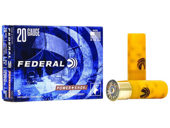 Federal F2033B Power-Shok Magnum 20Gauge 2.75" 20Pellets 1oz 3BuckShot 5 Per Box/50 Case