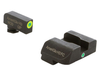 AmeriGlo GL301 i-Dot Sight Set for Glock Green Tritium LumiGreen Outline Front Sight-Green Tritium Rear Sight