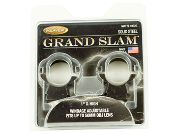 Weaver Mounts 49320 Grand Slam Windage Adjustable Matte Black 1" Extra High