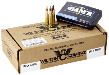 Wilson Combat A300HMR150BTSP HAM'R Boat Tail 300 HAM'R 150 gr Speer Boat Tail Soft Point 20 Per Box/ 10 Case                                                                                            