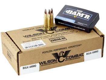 Wilson Combat A300HMR150BTSP HAM'R Boat Tail 300 HAM'R 150 gr Speer Boat Tail Soft Point 20 Per Box/ 10 Case