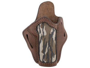 1791 Gunleather MOBH1BRWR BH1 Optic Ready OWB 01 Brown with Mossy Oak Leather Belt Slide Fits 5" 1911