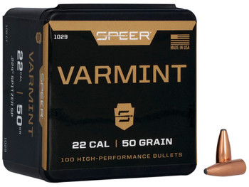 Speer 1029 Varmint 22Cal 50gr Jacketed Soft Point 100 Per Box/5 Case