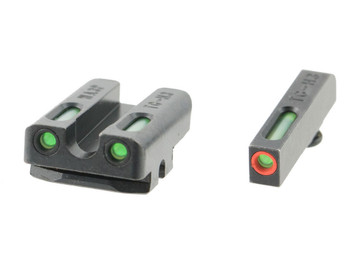 TruGlo TG13WA3PC TFX Pro Black | Green Tritium & Fiber Optic Orange Outline Front Sight Green Tritium & Fiber Optic Rear Sight