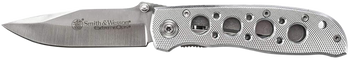 Smith & Wesson Knives CK105HCP Extreme Ops  3.22" Folding Drop Point Plain 7Cr15MoV SS Blade Aluminum Handle Includes Pocket Clip                                                                       