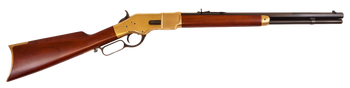 Cimarron CA221 1866 Yellowboy Short 38 Special 10+1 20" Blued Octagon Barrel, Brass Receiver, Fixed Walnut Stock                                                                                        