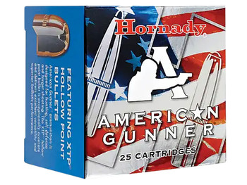 Hornady 90224 American Gunner 9mmLuger+P 124gr Hornady XTP Hollow Point 25 Per Box/10 Case
