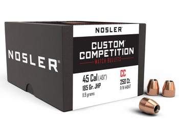 Nosler 44847 Custom Competition 45Cal 185gr Jacketed Hollow Point 250/Box