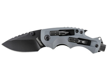 Kershaw 8720 Shuffle DIY 2.40" Folding Drop Point Plain Black Oxide 8Cr13MoV SS Blade Gray Glass-Filled Nylon Handle Includes Pocket Clip