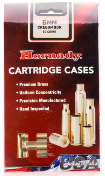 Hornady 86280 Unprimed Cases Cartridge 6mm Creedmoor Rifle Brass                                                                                                                                        
