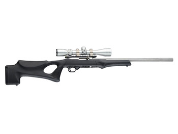 Hogue 22070 OverMolded Rifle Stock Fixed Thumbhole Black OverMolded Rubber Black Synthetic for Ruger 10/22 with .920 Diameter Barrel