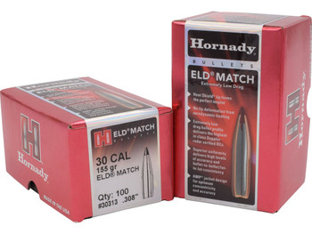 Hornady 30313 ELD Match 30 Cal .308 155 gr Extremely Low Drag Match 100 Per Box/ 15 Case