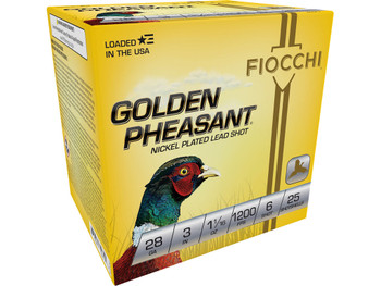 Fiocchi 283GP6 Golden Pheasant Extrema 28Gauge 3" 11/16oz 6Shot 25 Per Box/10 Case