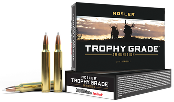 Nosler 60065 Trophy Grade  300RUM 180gr Nosler AccuBond 20 Per Box/10 Case                                                                                                                              