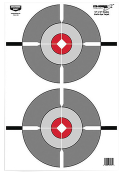 Birchwood Casey 37061 EZE-Scorer  Bullseye Paper Target 12" x 18" 100 Per Pack                                                                                                                          