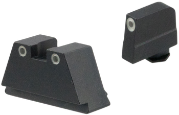 AmeriGlo GL349 Optic Compatible Sight Set for Glock  3XL Tall Green Tritium White Outline Front Sight-Green Tritium White Outline Rear Sight                                                            
