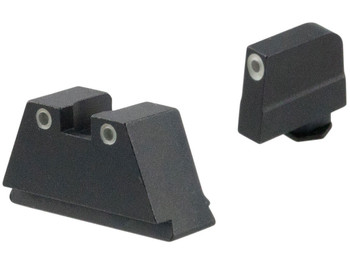 AmeriGlo GL349 Optic Compatible Sight Set for Glock 3XL Tall Green Tritium White Outline Front Sight-Green Tritium White Outline Rear Sight