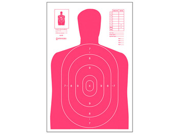 Action Target B27ERD100 Qualification High Visibility Fluorescent Silhouette Paper 23" x 35" Red/White 100 Per Box