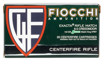 Fiocchi 65CMMKC Hyperformance Compete 6.5Creedmoor 142gr Sierra MatchKing BTHP 20 Per Box/10 Case                                                                                                       