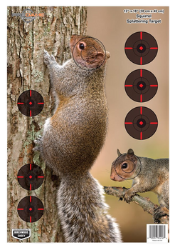 Birchwood Casey 35406 Pregame  Squirrel Paper Hanging Rifle 12" x 18" Impact Enhancement 8 Per Pkg                                                                                                      