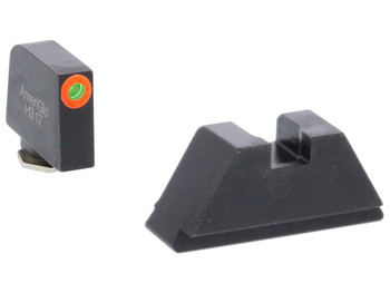 AmeriGlo GL511 Optic Compatible Sight Set for Glock XL Tall Green Tritium Orange Outline Front Sight-Green Tritium Black Rear Sight
