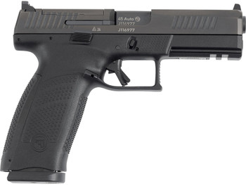 CZ-USA 91591 P-10 F Full Size Frame 45 ACP 13+1 4.50" Black Steel Barrel, Black Steel Optic Ready/Serrated Slide, Black Polymer Frame w/Picatinny Rail, Interchangeable Backstrap Grip