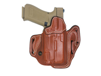 DeSantis Gunhide 201TA6VZ0 Vengeance Scabbard OWB Tan Leather Fits Glock 19/19x/19 Gen 5/23/32/45, Belt Slide Mount, Right Hand