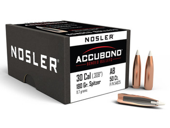 Nosler 54825 AccuBond 30Cal 180gr Spitzer Point 50/Box