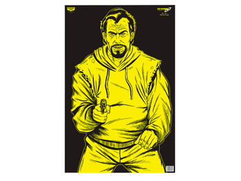 Birchwood Casey 37036 EZE-Scorer Silhouette Paper Hanging 23" x 35" Black/Yellow 100 Per Pkg
