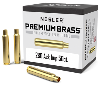 Nosler 10175 Premium Brass Unprimed Cases 280AckleyImproved Rifle Brass 50/Box                                                                                                                          