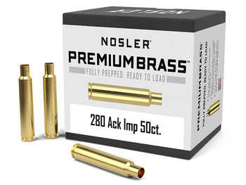 Nosler 10175 Premium Brass Unprimed Cases 280AckleyImproved Rifle Brass 50/Box