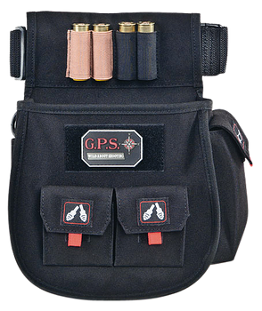 GPS Bags 1094CSP Deluxe Double Shotshell Pouch Black Polyester Waist Mount 30-52" Belt                                                                                                                  