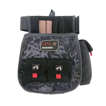 GPS Bags 1094CSP Deluxe Double Shotshell Pouch Black Polyester Waist Mount 30-52" Belt                                                                                                                  