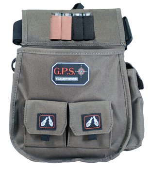 GPS Bags 1094CSP Deluxe Double Shotshell Pouch Black Polyester Waist Mount 30-52" Belt                                                                                                                  
