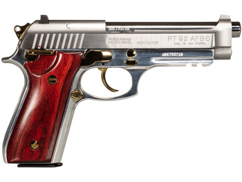 Taurus 1-920159GLD-HW1 92 Full Size Frame 9mm Luger 17+1 5" Matte Stainless Steel Barrel, Serrated Stainless Steel Slide, Natural Anodized Aluminum Frame w/Beavertail & Picatinny Rail, Rosewood Grip