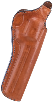 Bianchi 12680 111 Cyclone Belt Holster Size 05 OWB Open Bottom Style made of Leather with Tan Finish, Strongside/Crossdraw & Belt Loop Mount Type fits 6" Barrel S&W K-Frame for Right Hand             