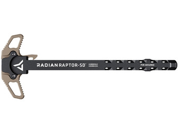 Radian Weapons R0066 Raptor SD Ambi Charging Handle, FDE, Gas Ported Shaft, Fits Mil-Spec AR-15/M16 Platform