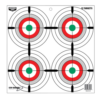 Birchwood Casey 37253 EZE-Scorer  12" Bullseye Paper Hanging Multi-Color 13 Per Pkg                                                                                                                     