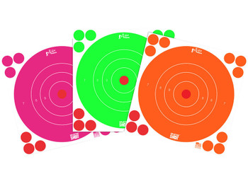 Pro-Shot 8BFL6COMBO SplatterShot 8" Bullseye Self-Adhesive Orange/Pink/Green 6 Pack