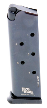 ProMag COL02 Standard  7rd 45 ACP Fits 1911 Government Blued Steel                                                                                                                                      
