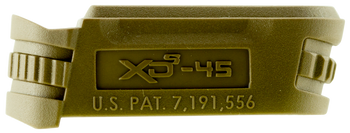 Springfield Armory XDS5001MFDE Backstrap Sleeve  made of Polymer with Flat Dark Earth Finish & 1 Piece Finish for 45 ACP Springfield XD-S with #1 Backstrap & 3.30" Barrel                              