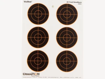 Champion Targets 45803 VisiShot Bullseye Paper Hanging 25 yds Small Bore Rifle 8.50" x 11" Black/White 10 Pack