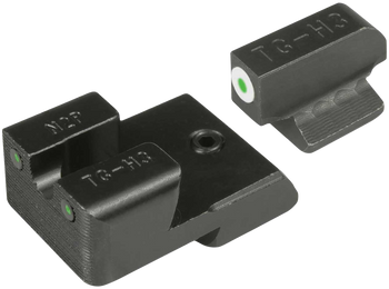 TruGlo TGTG231N4W Tritium Pro  Green Tritium Front & Rear/ Black Nitride Fortress Frame, Fits 1911 3" Officer & 4.25", Front Sight Dovetail/Rear Sight Dovetail Mount                                   