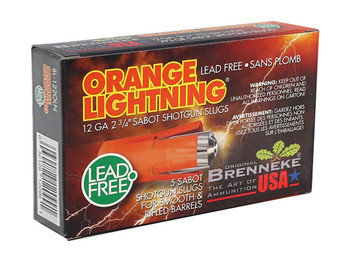 Brenneke SL122OLN Orange Lightning 12Gauge 2.75" 2/3oz Slug Shot 5 Per Box/50 Case