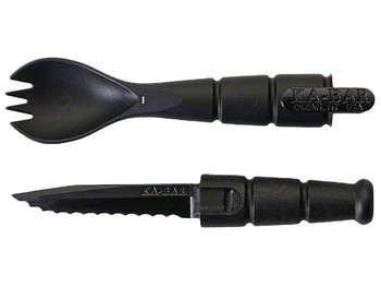 Ka-Bar 9909 Spork/Knife Black Creamid 2.50" Serrated 6.88" Long