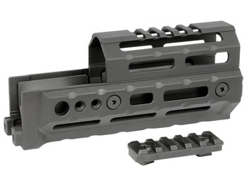 Midwest Industries MIAKALPHA6 Alpha Drop-in Aluminum Black Hardcoat Anodized 5 Slot Picatinny Rail AK-Platform 6" Long Compatible w/M-LOK