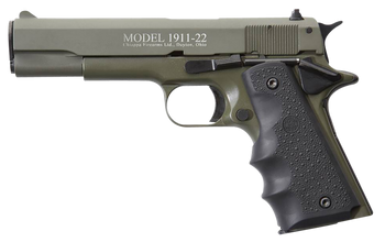 Chiappa Firearms 401121 1911-22  22 LR 10+1 5" OD Green Serrated Steel Slide & Beavertail Frame, Black Hogue Rubber w/Finger Grooves Grip                                                               